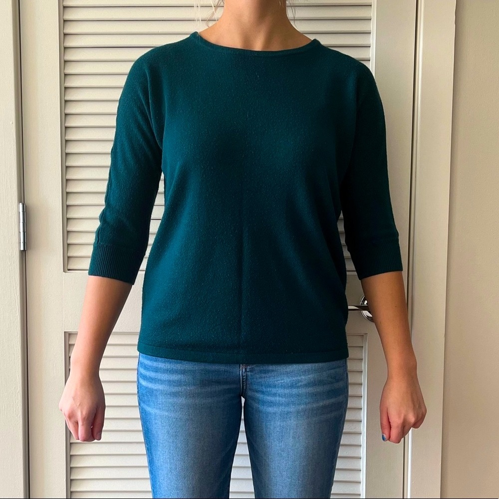 FOREVER 21 3/4 length teal sweater